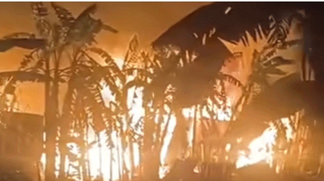 বজ্রপাতে পুড়ে গেল তুলার গোডাউন